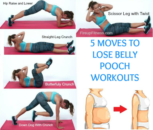 5 moves to lose the belly pooch workout