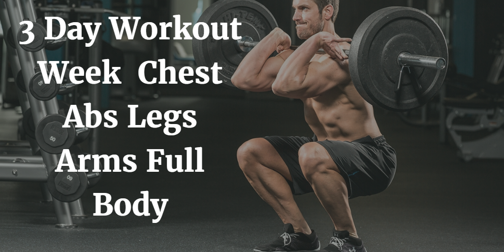 3 Day Workout Week – Chest Abs Legs Arms Full Body