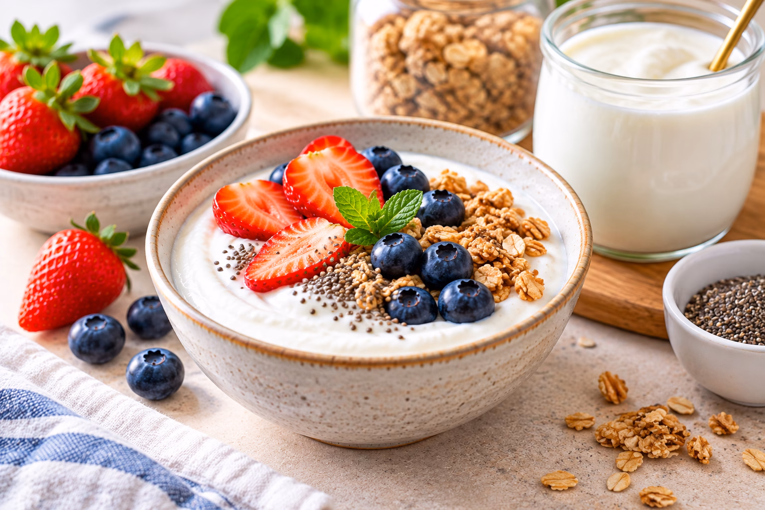 Fresh Berry Yogurt Breakfast Bowl