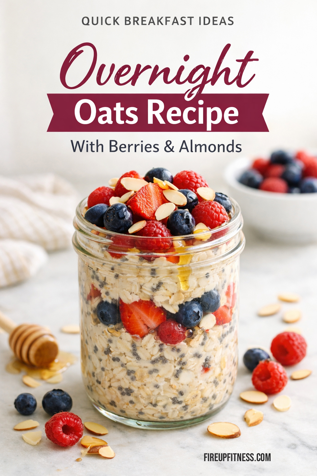 Overnight Oats Recipe with Berries - Quick Breakfast Ideas