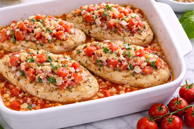 Bruschetta chicken Low Calorie Meal to lose weight