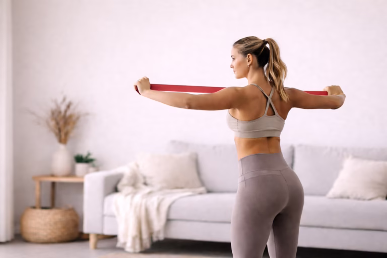Upper body workout with resistance band you can do at home
