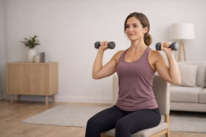 Seated Arm Workout - 5-Minute Dumbbell Arm Workout at Home