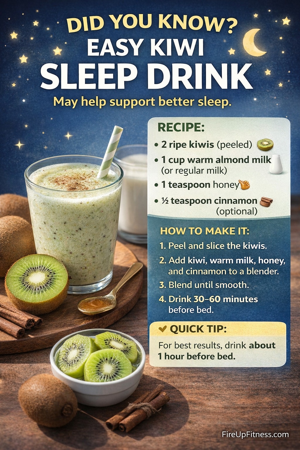 This Simple Kiwi Drink May Help You Sleep Better Tonight